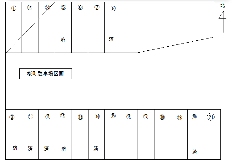 桜町駐車場区画2025年4月1日